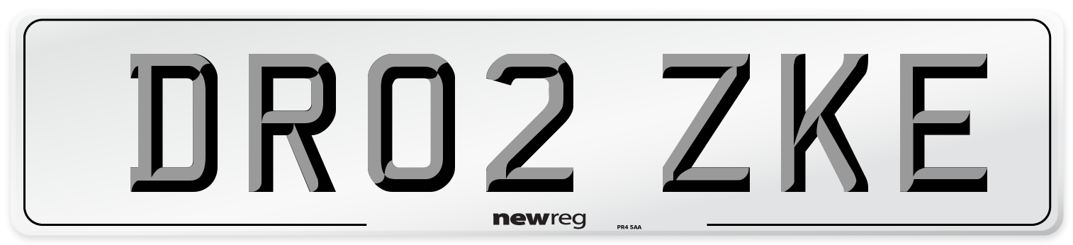 DR02 ZKE Number Plate from New Reg